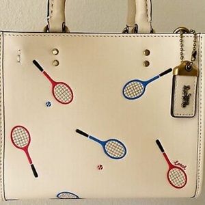 COACH IVORY ROGUE 17 WITH TENNIS RACQUET PRINT small cross body bag
